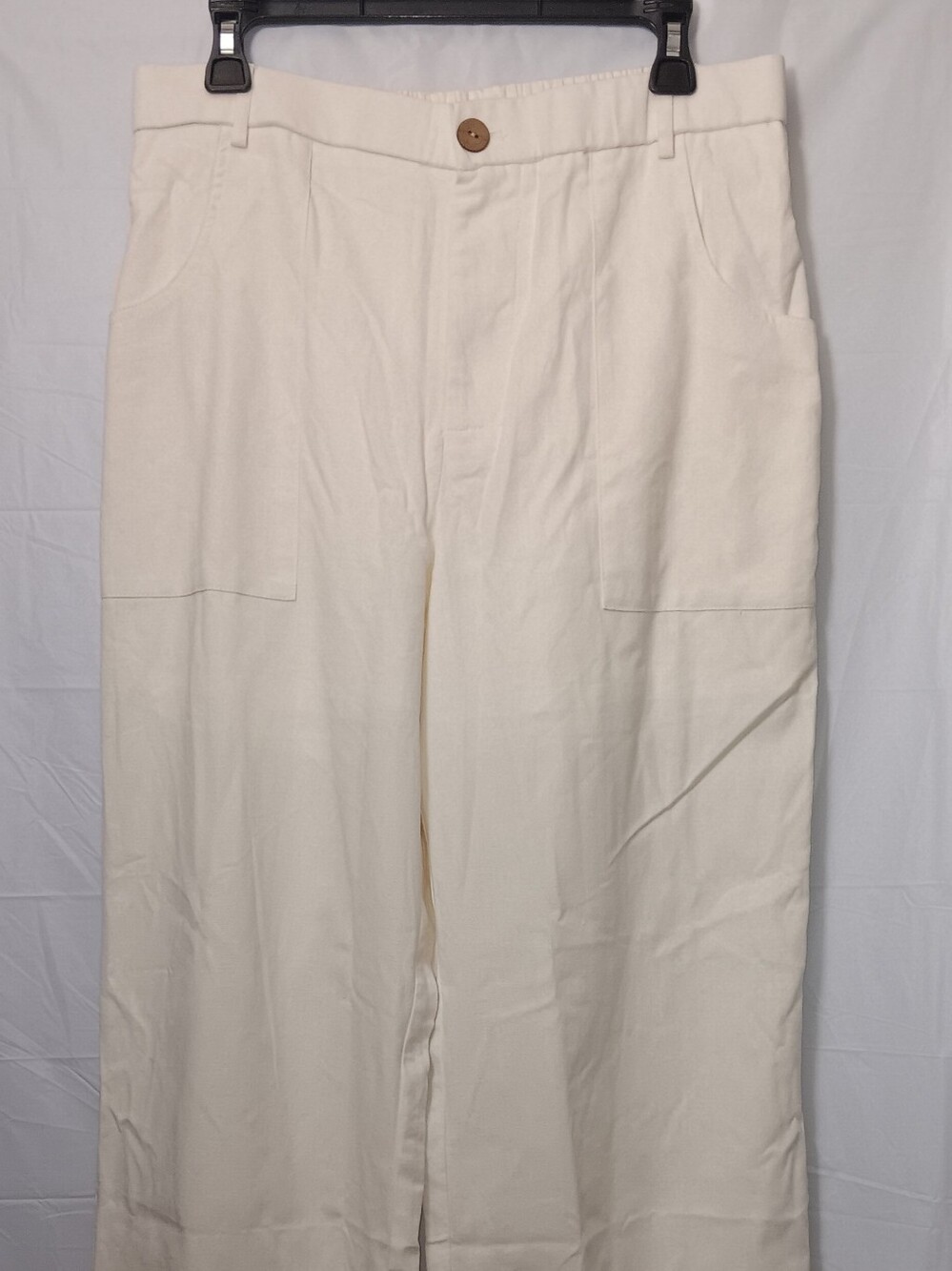 MANFINITY LINEN BLEND CINCHED ELASTIC WAISTBAND WIDE-LEG PANTS